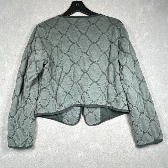 Anthropologie Marrakech Quilted Jacket Women Small Green Pheobe Asymmetrical - Picture 8 of 10